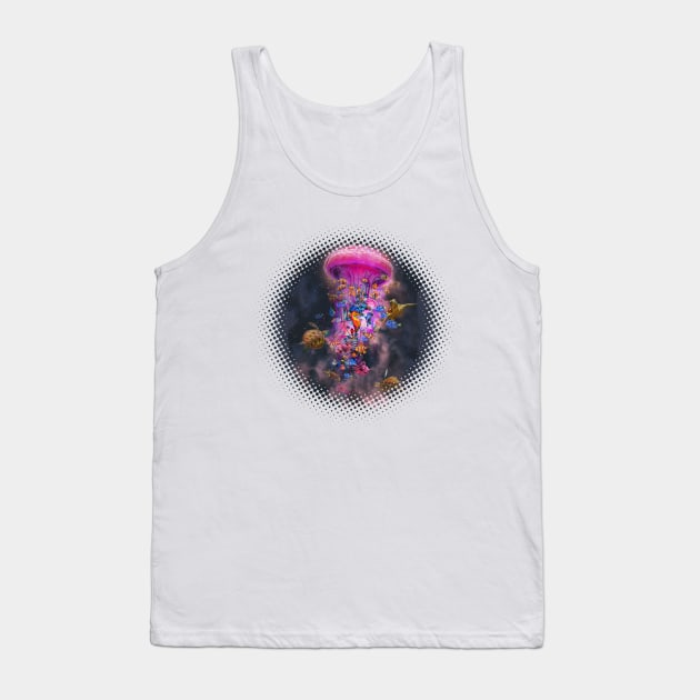 Pink Space Jellyfish Tank Top by DavidLoblaw